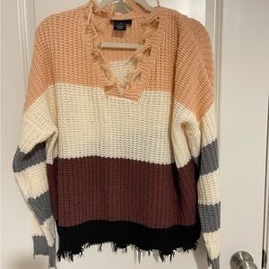 XL, multi-color, long sleeve, knit, sweater
